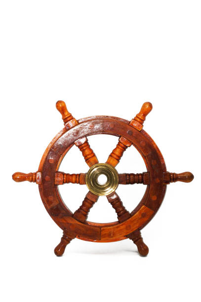 istock Steering wheel cropped on white background 1334253250