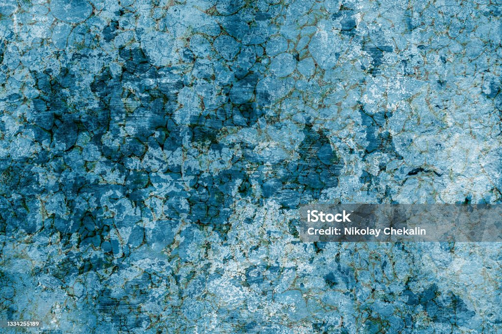 Blue wall texture with a complex structure in cracks and scratches Texture of an old wall with a complex structure in cracks and scratches Photographic Effects Stock Photo