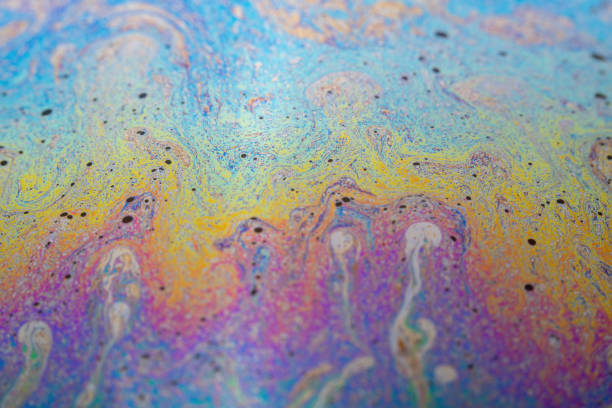 istock Abstract background texture of iridescent paints. Soap bubble 1334258344
