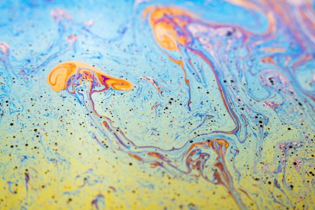 istock Abstract background texture of iridescent paints. Soap bubble 1334258378