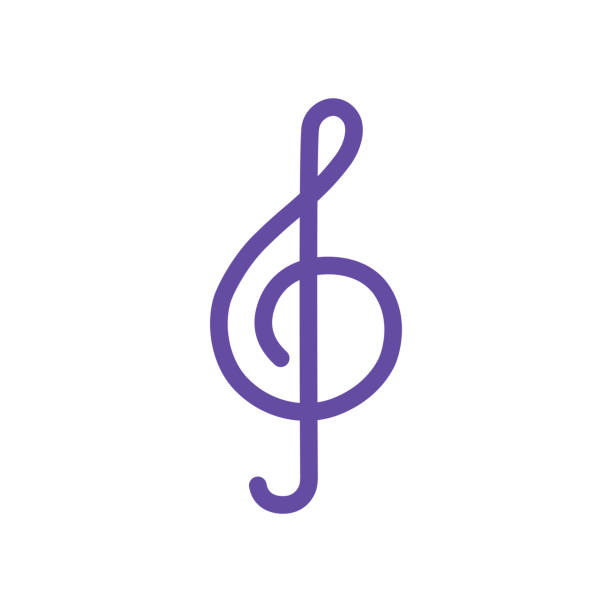 ilustraciones, imágenes clip art, dibujos animados e iconos de stock de icono de glifo vectorial de clave de agudos. signo de música - treble clef