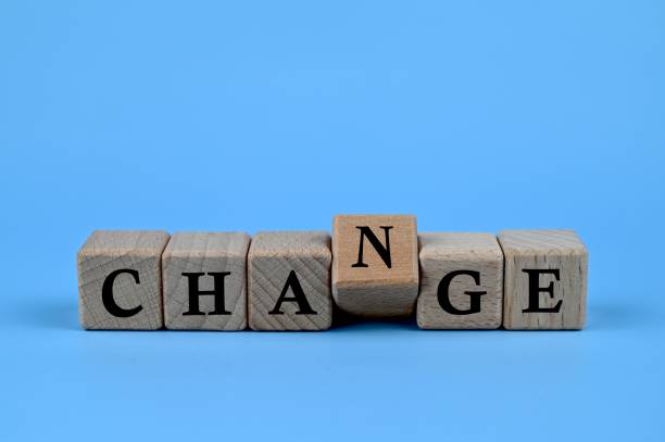 istock Wooden blocks with wording CHANGE 1334260655