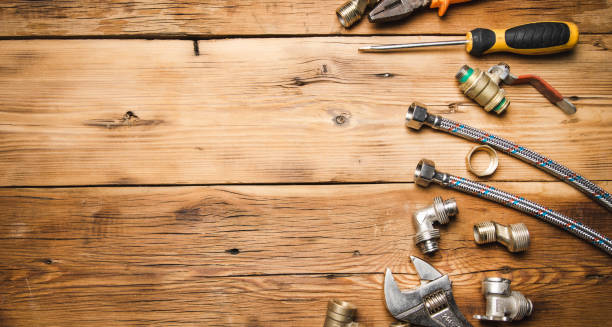 istock Set of plumbing and tools 1334260993