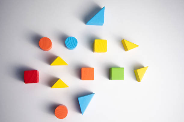 istock Colorful wooden geometric shapes pattern 1334261033