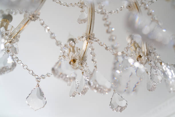 istock chandelier with sparkling crystal, background in bright colors 1334266181