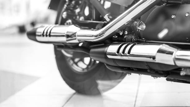 istock Chrome covers of the motorcycle exhaust 1334267274