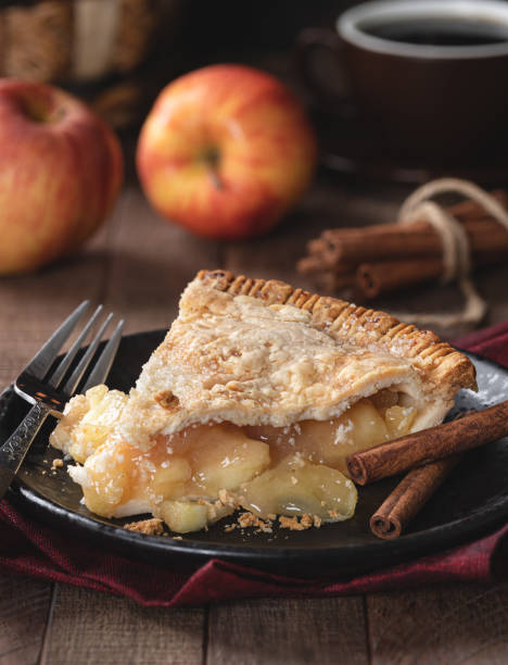 istock Slice of apple pie on a plate 1334268790