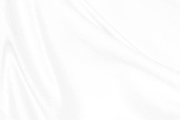 istock Clean fashion soft fabric textile woven beautiful abstract smooth curve shape decorative white and gray background 1334269532