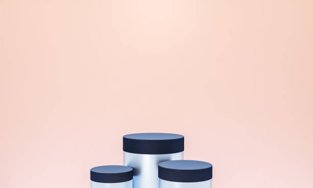 istock Scene with elegant shiny podium for mock up presentation in minimalism style with copy space, 3d render abstract background design 1334272359