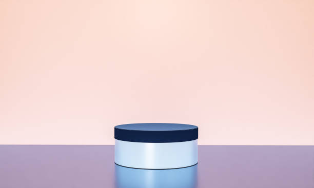 istock Scene with elegant shiny podium for mock up presentation in minimalism style with copy space, 3d render abstract background design 1334272361