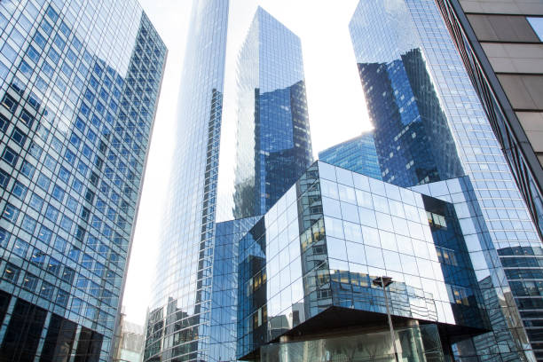Modern glass business buildings