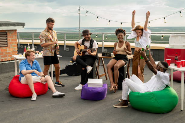 istock Contemporary happy young people having fun together 1334277578