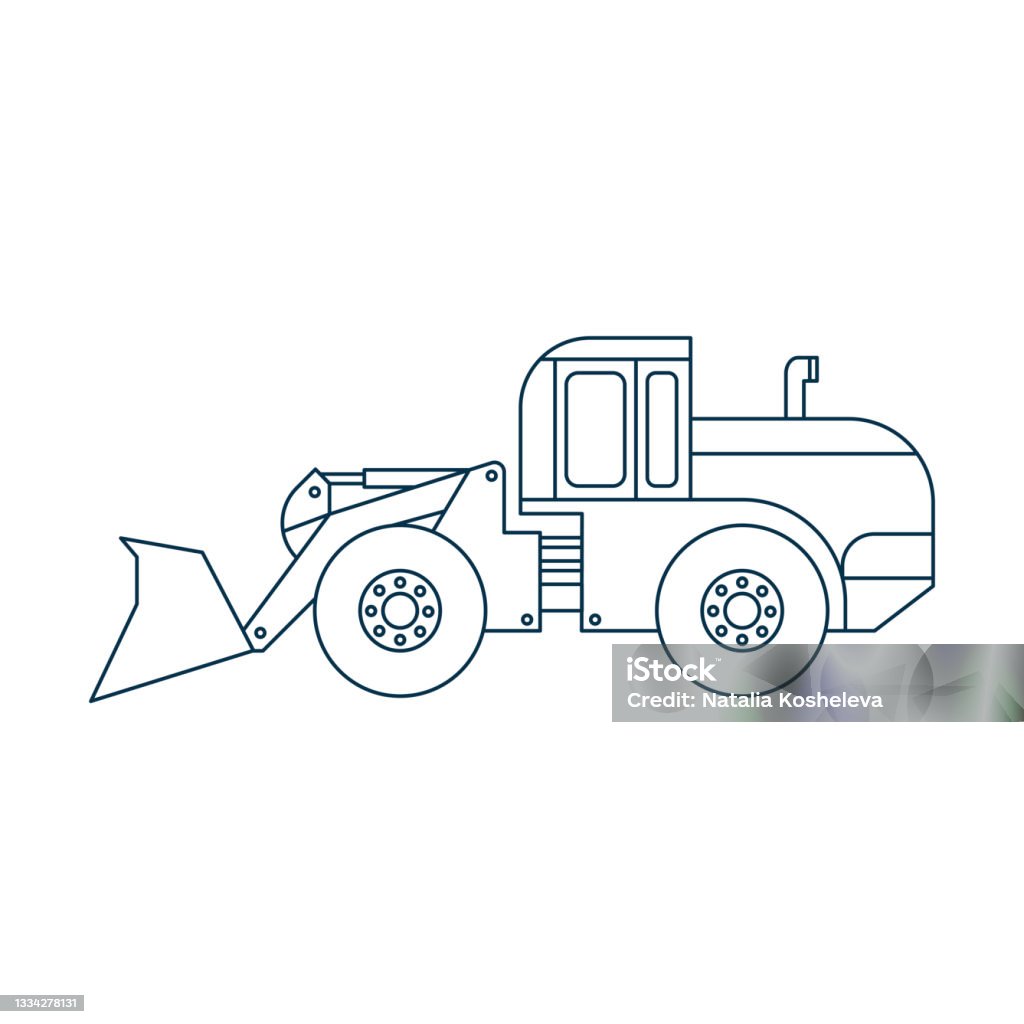 Front Loader Simple Design Front End Loader Outline Vector Illustration Stock Illustration ...