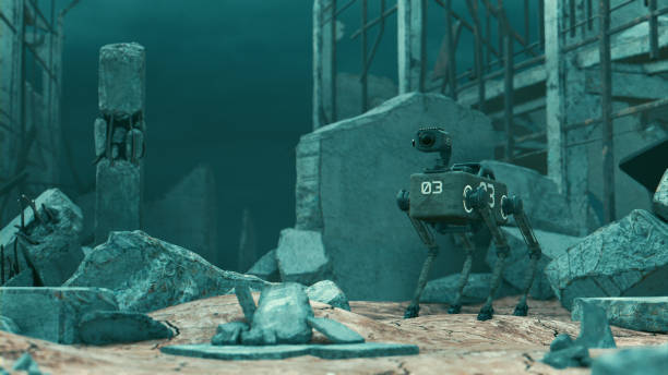 istock Robot dog with camera on a search and rescue mission 1334283779