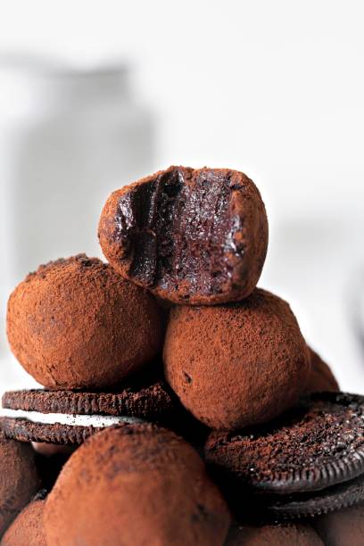 Chocolate Truffles close-up stock photo