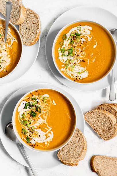 Roasted Butternut Squash Soup stock photo