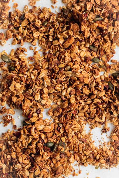 Granola scattered stock photo