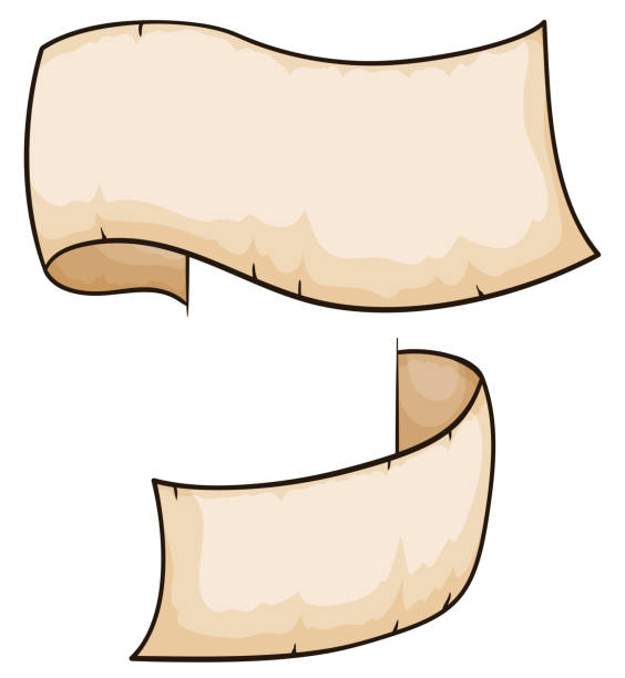istock Couple of empty scrolls in cartoon style 1334286360