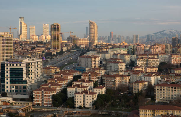 istanbul gebäude und panoramablick auf die stadt. - kadikoy district stock-fotos und bilder