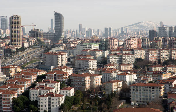 이스탄불 건물과 탁 트인 도시 전망. - kadikoy district 뉴스 사진 이미지