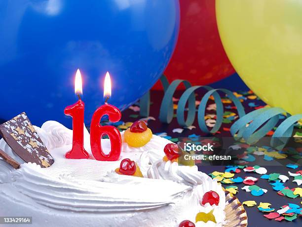 16th Anniversary Stock Photo - Download Image Now - 16-17 Years, Birthday, Number 16