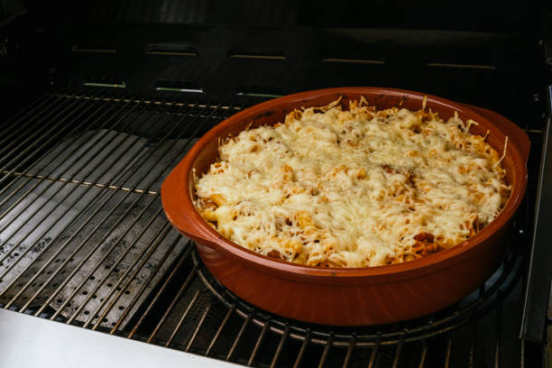 istock Baked pasta in a clay pot 1334291862