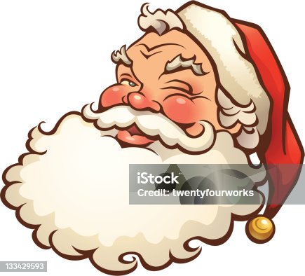 istock Cartoon illustration of a jolly looking Santa Claus 133429593