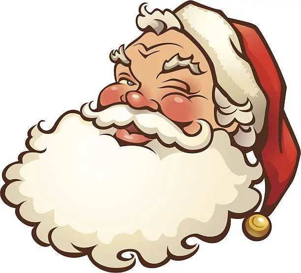 Vector illustration of Cartoon illustration of a jolly looking Santa Claus