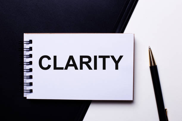 istock The word clarity is written on a black and white background in a white notebook 1334296742