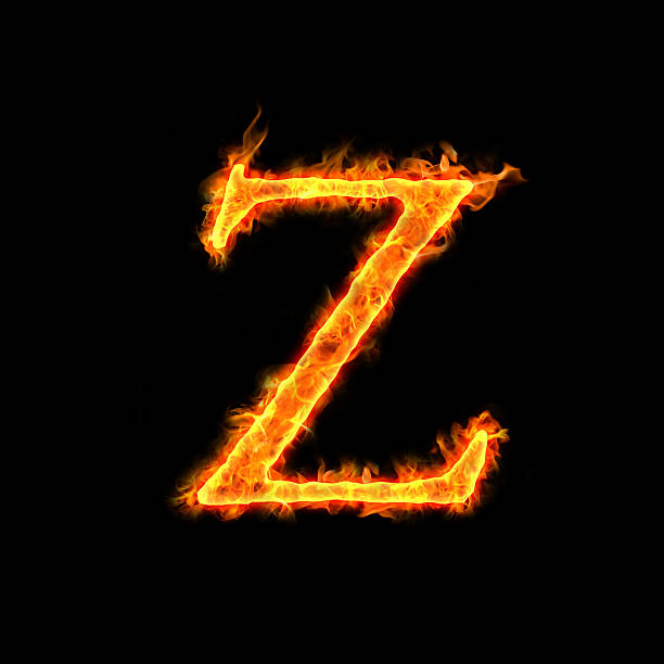 fire alphabets, Z stock photo