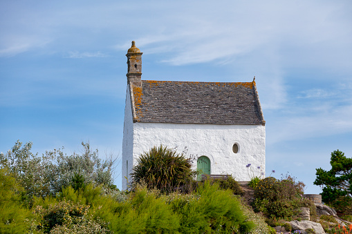 The chapel of Sainte-Barbe is protecting against the pirates and intercessor for souls departed without absolution, is erected around 1619 in Roscoff, Brittany.