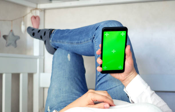 istock phone with Green screen and chroma key. 1334299411