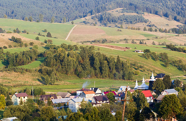 istock Beskidy Village at sunset 133429944