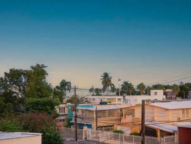 Photo of Residential area near Ocean Park in San Juan, during the sunset. streets