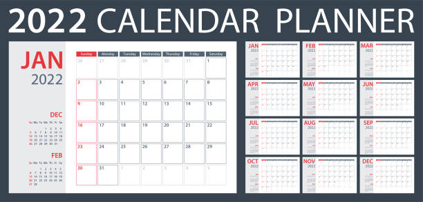 7,800+ January 2022 Calendar Stock Illustrations, Royalty-Free