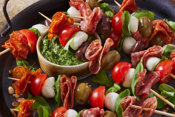 istock Antipasto Skewers with Basil Pesto 1334304356