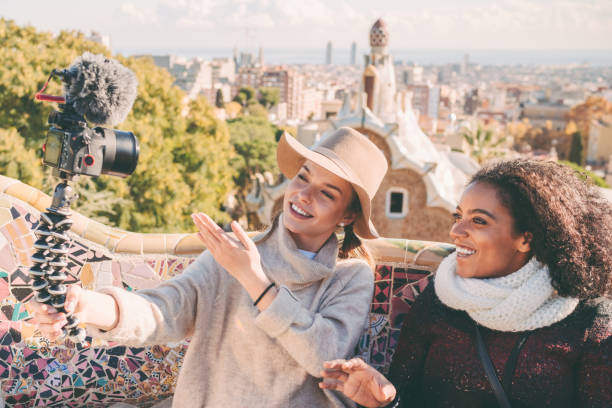 istock Friends taking selfie at Park Guell,Barcelona 1334305392