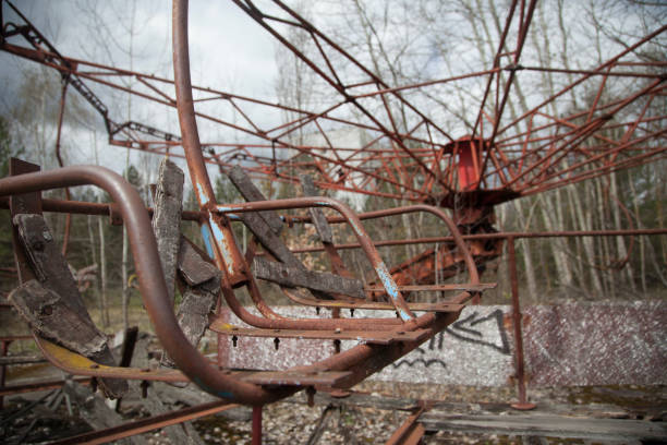 Amusement Park in the Chernobyl Exclusion Zone stock photo