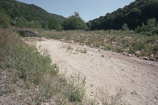 Arroyo or dried river bed due to climate change