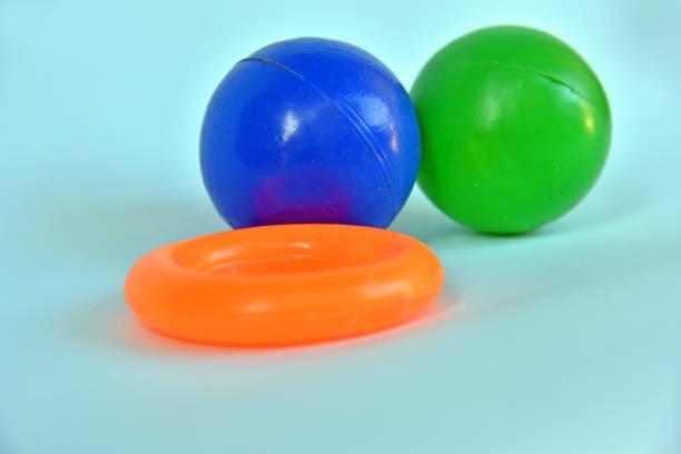 istock Kids toy,plastic ball and ring isolated on color background 1334311155