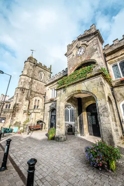 Entrance To St.Peter's Church In Shaftesbury During Sunset, UK