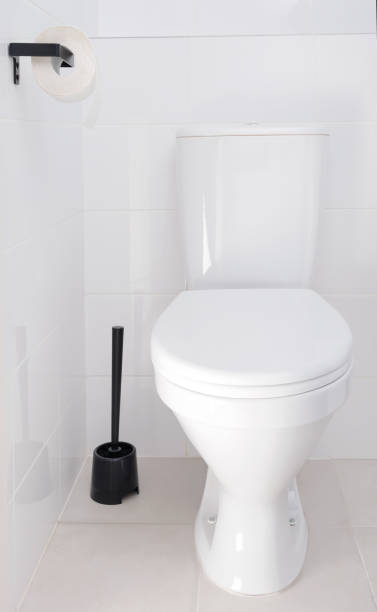 istock white toilet bowl in the bathroom, front view 1334313095