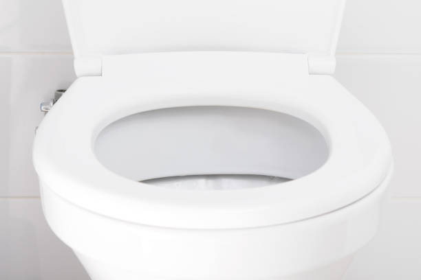 istock white toilet rim, front view, close-up 1334313100