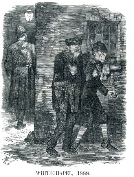 whitechapel 1888 jack the ripper 19th century punch ilustracja - jack the ripper stock illustrations