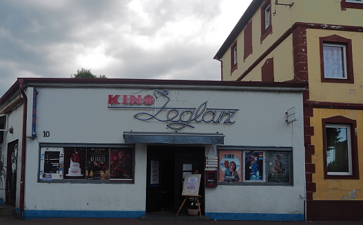Jastarnia, Poland, July 31, 2021: Iconic vintage movie theater \