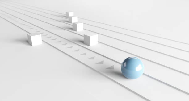 istock Leadership concept, One leader blue sphere leads other boxes. 1334320397