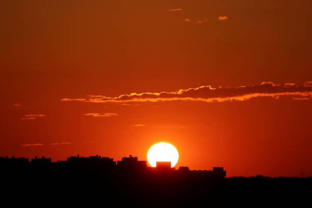 istock Sunset over city, scenic view 1334320399