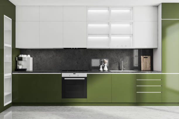 istock Modern Kitchen Room Interior. Luxury apartment on high floor. 1334322546