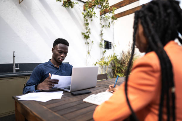 istock Coworkers working in a rooftop 1334322790