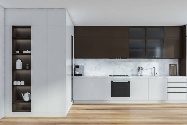 istock Modern Kitchen Room Interior. Luxury apartment on high floor. 1334324244